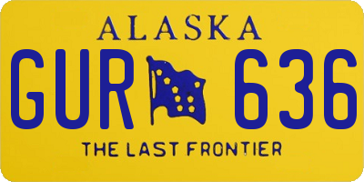 AK license plate GUR636