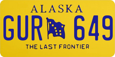 AK license plate GUR649