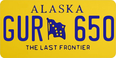 AK license plate GUR650