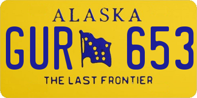 AK license plate GUR653