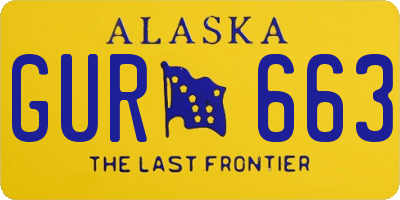 AK license plate GUR663