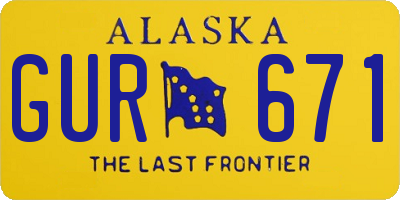 AK license plate GUR671