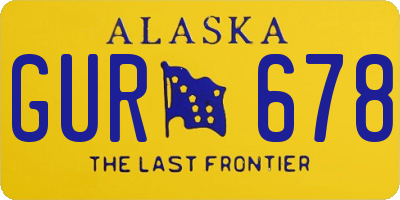 AK license plate GUR678