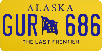 AK license plate GUR686