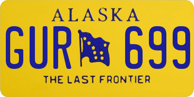 AK license plate GUR699