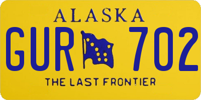 AK license plate GUR702