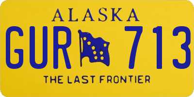 AK license plate GUR713