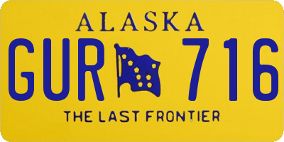 AK license plate GUR716