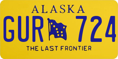AK license plate GUR724