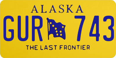 AK license plate GUR743