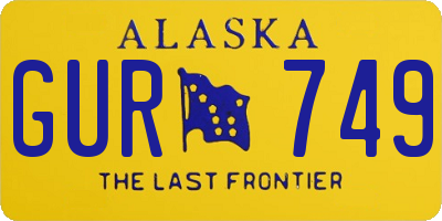 AK license plate GUR749