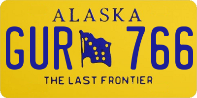 AK license plate GUR766
