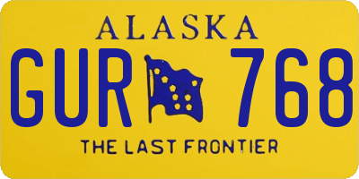 AK license plate GUR768