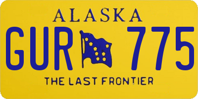 AK license plate GUR775