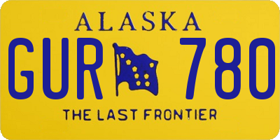 AK license plate GUR780