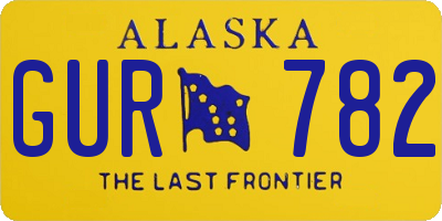 AK license plate GUR782