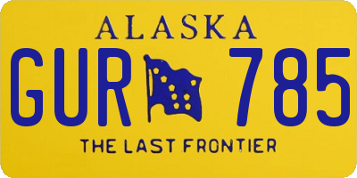 AK license plate GUR785