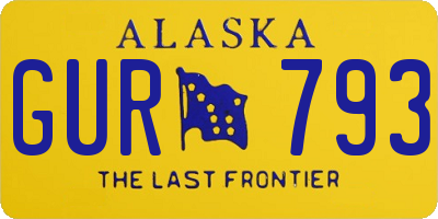 AK license plate GUR793