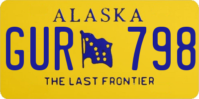 AK license plate GUR798
