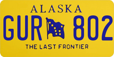 AK license plate GUR802