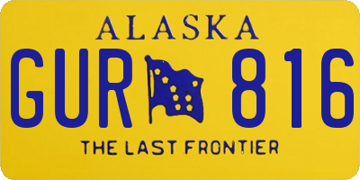 AK license plate GUR816