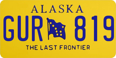 AK license plate GUR819