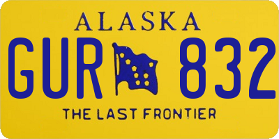 AK license plate GUR832