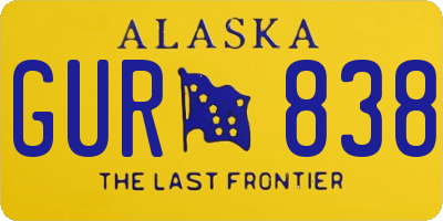 AK license plate GUR838