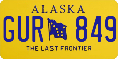 AK license plate GUR849