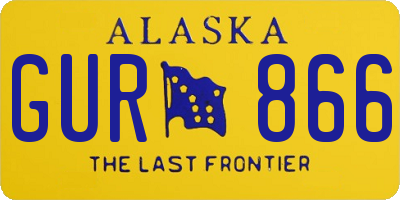 AK license plate GUR866