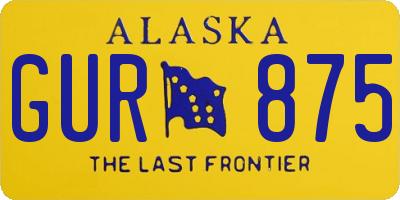 AK license plate GUR875