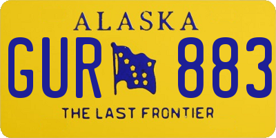 AK license plate GUR883