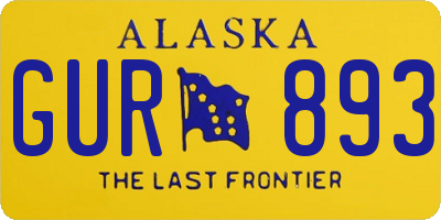 AK license plate GUR893