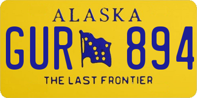 AK license plate GUR894