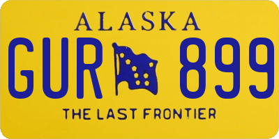 AK license plate GUR899