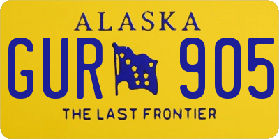 AK license plate GUR905