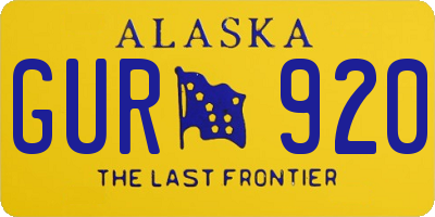 AK license plate GUR920