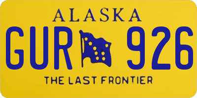 AK license plate GUR926