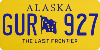 AK license plate GUR927