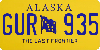 AK license plate GUR935