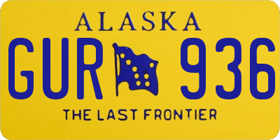 AK license plate GUR936