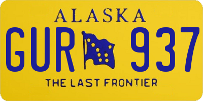 AK license plate GUR937