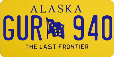 AK license plate GUR940