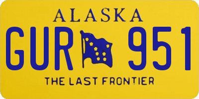 AK license plate GUR951