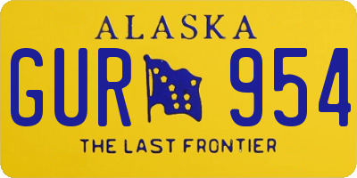 AK license plate GUR954