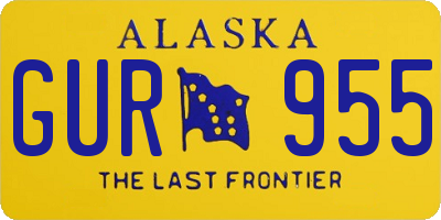 AK license plate GUR955