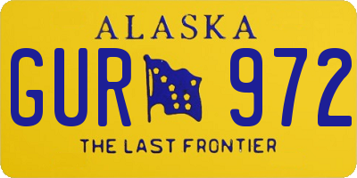 AK license plate GUR972