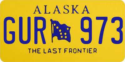 AK license plate GUR973