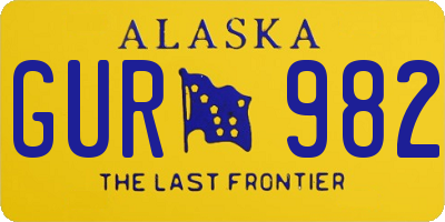 AK license plate GUR982