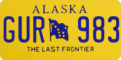 AK license plate GUR983